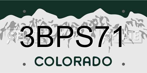 3BPS71 Colorado License Plate