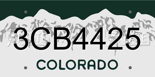 3CB4425 Colorado License Plate