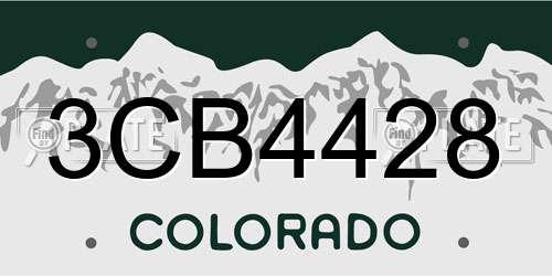 3CB4428 Colorado License Plate