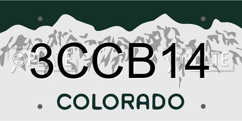 3CCB14 Colorado License Plate