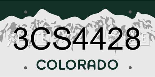 3CS4428 Colorado License Plate