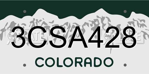 3CSA428 Colorado License Plate