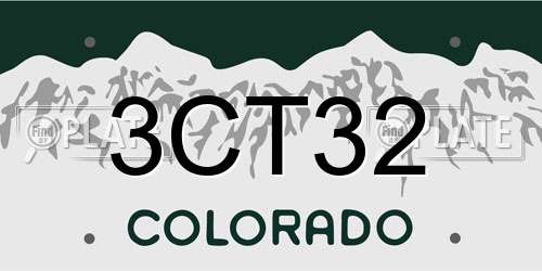 3CT32 Colorado License Plate