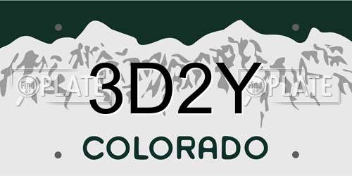 3D2Y Colorado License Plate