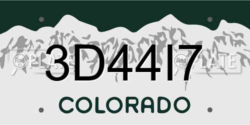 3D44I7 Colorado License Plate