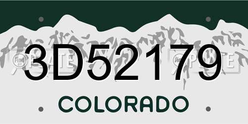 3D52179 Colorado License Plate