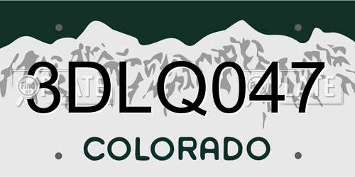 3DLQ047 Colorado License Plate