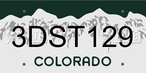 3DST129 Colorado License Plate