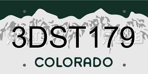 3DST179 Colorado License Plate