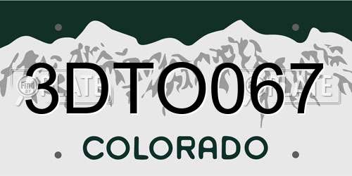 3DTO067 Colorado License Plate