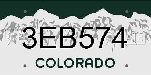3EB574 Colorado License Plate