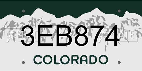 3EB874 Colorado License Plate