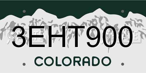 3EHT900 Colorado License Plate