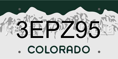 3EPZ95 Colorado License Plate