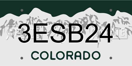 3ESB24 Colorado License Plate