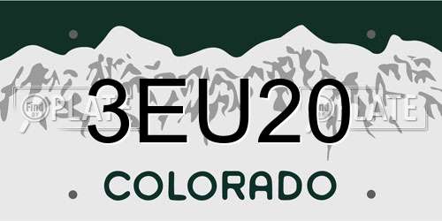 3EU20 Colorado License Plate