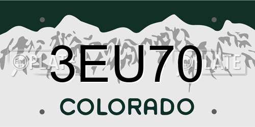 3EU70 Colorado License Plate