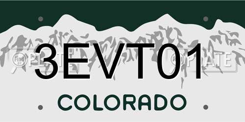 3EVT01 Colorado License Plate