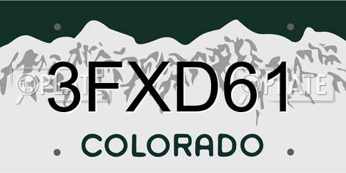 3FXD61 Colorado License Plate
