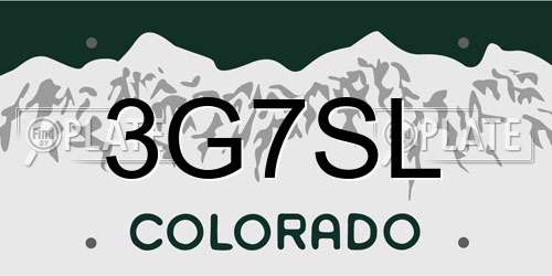 3G7SL Colorado License Plate