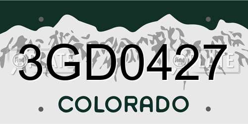 3GD0427 Colorado License Plate