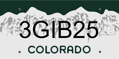 3GIB25 Colorado License Plate