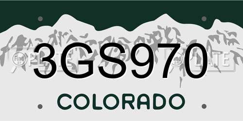 3GS970 Colorado License Plate