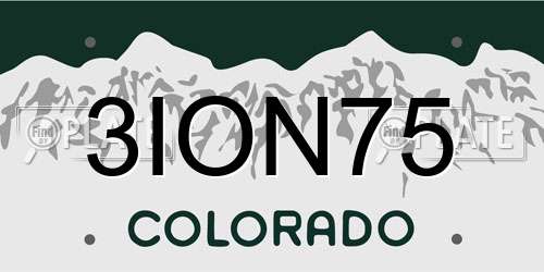 3ION75 Colorado License Plate