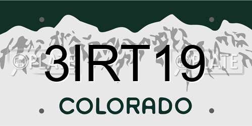 3IRT19 Colorado License Plate