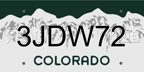 3JDW72 Colorado License Plate