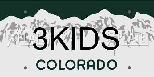3KIDS Colorado License Plate