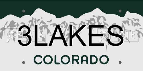 3LAKES Colorado License Plate