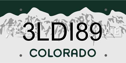 3LDI89 Colorado License Plate