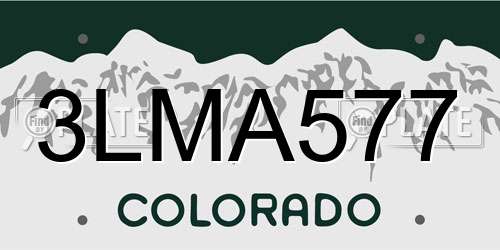 3LMA577 Colorado License Plate