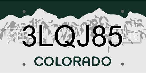 3LQJ85 Colorado License Plate