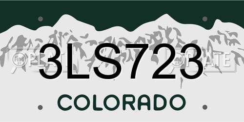 3LS723 Colorado License Plate