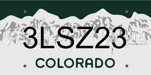 3LSZ23 Colorado License Plate