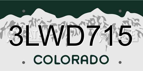 3LWD715 Colorado License Plate