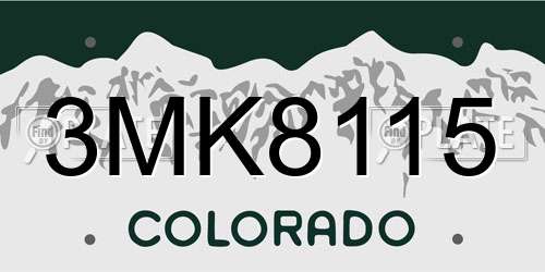 3MK8115 Colorado License Plate