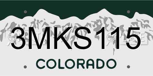 3MKS115 Colorado License Plate