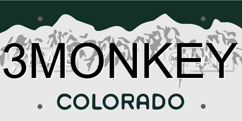 3MONKEY Colorado License Plate
