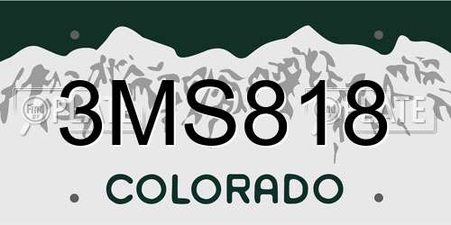 3MS818 Colorado License Plate