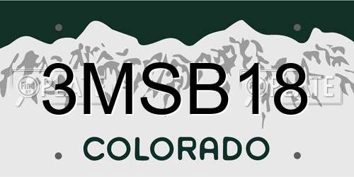 3MSB18 Colorado License Plate