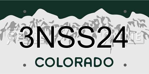 3NSS24 Colorado License Plate