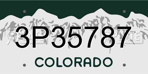 3P35787 Colorado License Plate