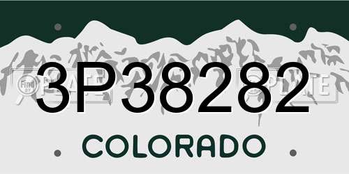 3P38282 Colorado License Plate