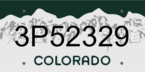 3P52329 Colorado License Plate
