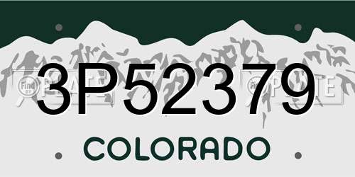 3P52379 Colorado License Plate