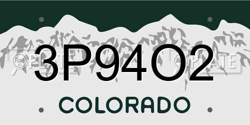 3P94O2 Colorado License Plate