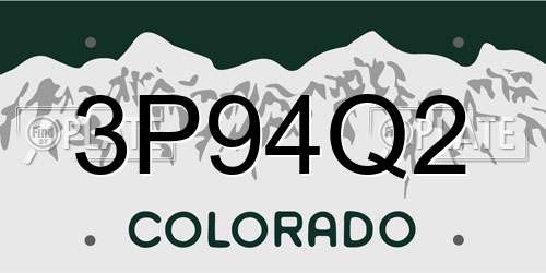 3P94Q2 Colorado License Plate
